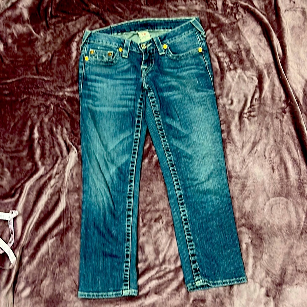 True Religion Capri Jeans, low waist, excellent condition